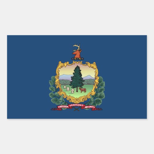 Sticker Rectangulaire Drapeau du Vermont (Devant)