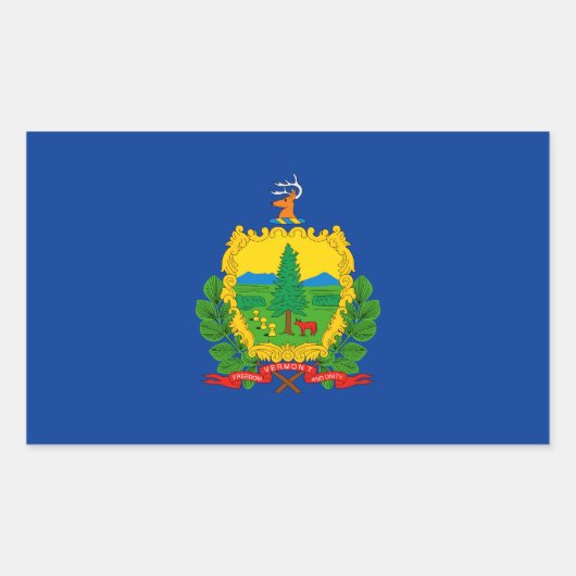 Sticker Rectangulaire Drapeau du Vermont (Devant)