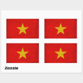 Sticker Rectangulaire Drapeau du Vietnam (Feuille)