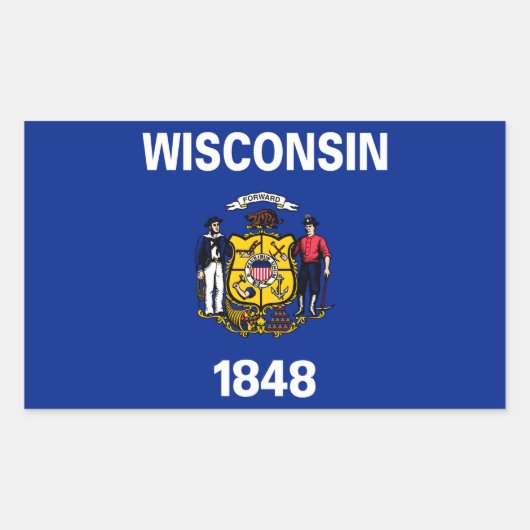 Sticker Rectangulaire Drapeau du Wisconsin (Devant)