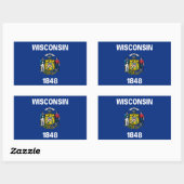 Sticker Rectangulaire Drapeau du Wisconsin (Feuille)