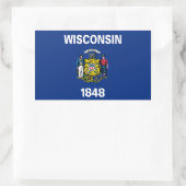 Sticker Rectangulaire Drapeau du Wisconsin (Sac)
