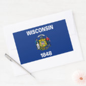 Sticker Rectangulaire Drapeau du Wisconsin (Enveloppe)