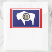 Sticker Rectangulaire Drapeau du Wyoming (Sac)