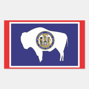 Sticker Rectangulaire Drapeau du Wyoming