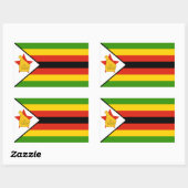 Sticker Rectangulaire Drapeau du Zimbabwe (Feuille)