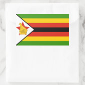 Sticker Rectangulaire Drapeau du Zimbabwe (Sac)