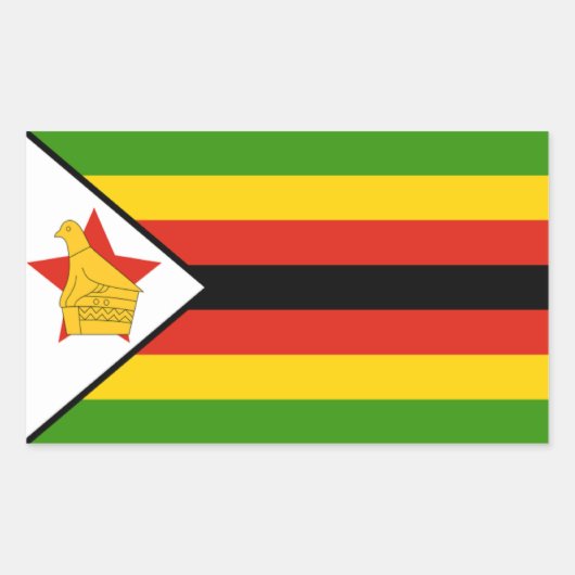 Sticker Rectangulaire Drapeau du Zimbabwe (Devant)