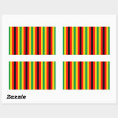 Sticker Rectangulaire Drapeau du Zimbabwe lignes couleurs du pays (Feuille)