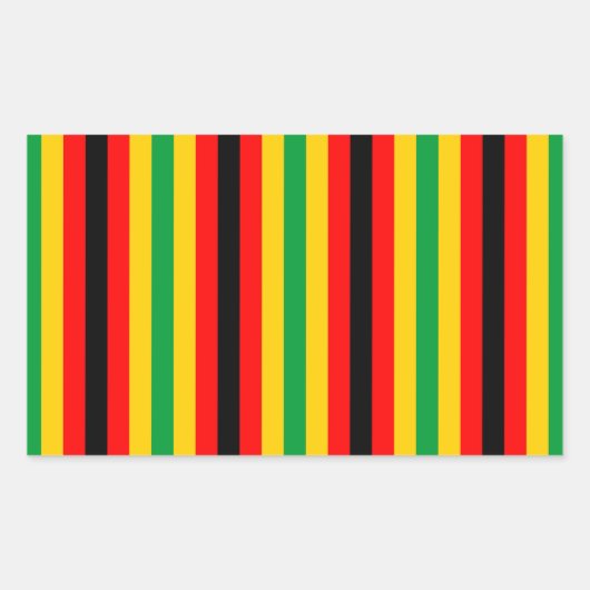Sticker Rectangulaire Drapeau du Zimbabwe lignes couleurs du pays (Devant)
