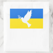 Sticker Rectangulaire Drapeau d'Ukraine - Dove of Peace - Freedom - Peac (Sac)