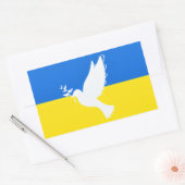 Sticker Rectangulaire Drapeau d'Ukraine - Dove of Peace - Freedom - Peac (Enveloppe)
