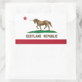 Sticker Rectangulaire Drapeau écossais Californie Unicorne (Sac)