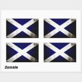 Sticker Rectangulaire Drapeau écossais de Black Grunge (Feuille)