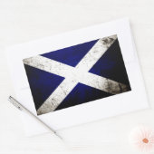 Sticker Rectangulaire Drapeau écossais de Black Grunge (Enveloppe)