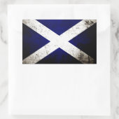 Sticker Rectangulaire Drapeau écossais grunge noir (Sac)