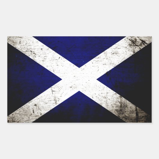 Sticker Rectangulaire Drapeau écossais grunge noir (Devant)