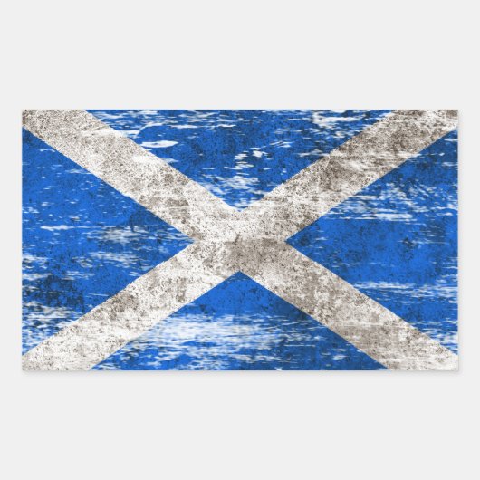 Sticker Rectangulaire Drapeau écossais soufflé et usé (Devant)