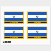 Sticker Rectangulaire Drapeau El Salvador (Feuille)