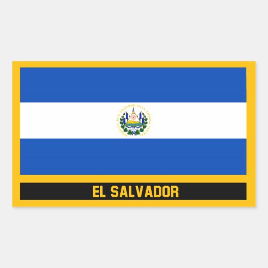 Sticker Rectangulaire Drapeau El Salvador (Devant)