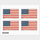Sticker Rectangulaire Drapeau en détresse robuste Rectangle vinyle D (Feuille)