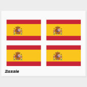 Sticker Rectangulaire Drapeau Espagne (Feuille)