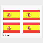 Sticker Rectangulaire Drapeau Espagne (Feuille)