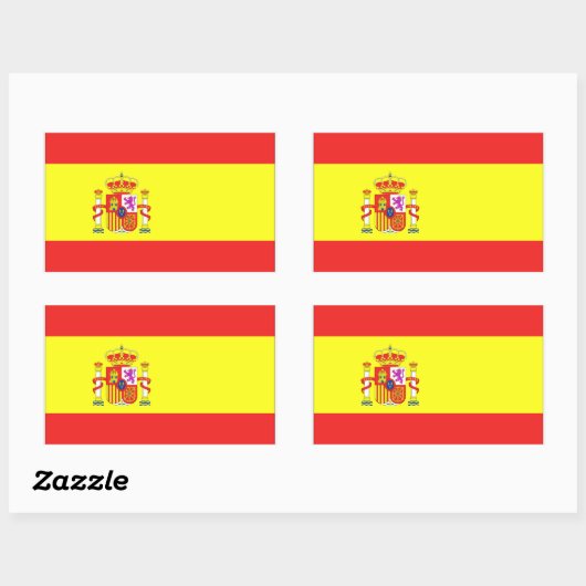 Sticker Rectangulaire Drapeau Espagne (Feuille)