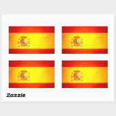 Sticker Rectangulaire Drapeau Espagne baisée par Sun (Feuille)