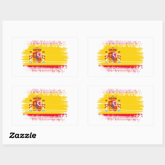 Sticker Rectangulaire Drapeau espagnol (Feuille)