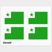 Sticker Rectangulaire Drapeau espéranto (Feuille)