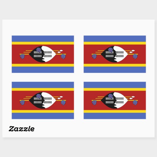 Sticker Rectangulaire Drapeau Eswatini (Feuille)