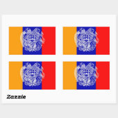 Sticker Rectangulaire Drapeau et armoiries arméniens (Feuille)