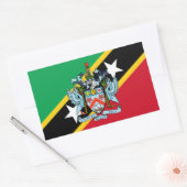 Sticker Rectangulaire Drapeau et armoiries de Saint-Kitts-et-Nevis (Enveloppe)