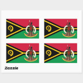 Sticker Rectangulaire Drapeau et armoiries de Vanuatu (Feuille)