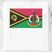 Sticker Rectangulaire Drapeau et armoiries de Vanuatu (Sac)