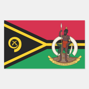 Sticker Rectangulaire Drapeau et armoiries de Vanuatu