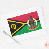 Sticker Rectangulaire Drapeau et armoiries de Vanuatu (Enveloppe)