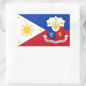 Sticker Rectangulaire Drapeau et armoiries des Philippines (Sac)