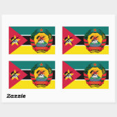 Sticker Rectangulaire Drapeau et emblème du Mozambique (Feuille)