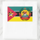 Sticker Rectangulaire Drapeau et emblème du Mozambique (Sac)