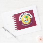 Sticker Rectangulaire Drapeau et emblème du Qatar (Enveloppe)