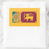 Sticker Rectangulaire Drapeau et emblème du Sri Lanka (Sac)