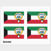 Sticker Rectangulaire Drapeau et emblème koweïtiens, Drapeau du Koweït (Feuille)