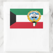 Sticker Rectangulaire Drapeau et emblème koweïtiens, Drapeau du Koweït (Sac)