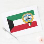 Sticker Rectangulaire Drapeau et emblème koweïtiens, Drapeau du Koweït (Enveloppe)