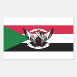 Sticker Rectangulaire Drapeau et emblème soudanais, Drapeau du Soudan