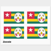 Sticker Rectangulaire Drapeau et Emblème togolais, Drapeau du Togo (Feuille)