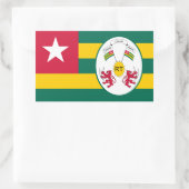 Sticker Rectangulaire Drapeau et Emblème togolais, Drapeau du Togo (Sac)