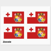 Sticker Rectangulaire Drapeau et sceau de Tonga, Drapeau des Tonga (Feuille)